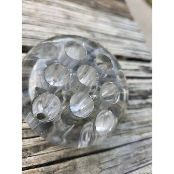 2 Small Vintage Glass Flower Frogs 11 Holes 3 inch Floral - Picture 11 of 16